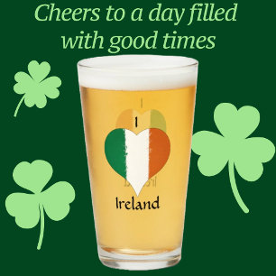 Verre Irlande Distressed Coeur Peint