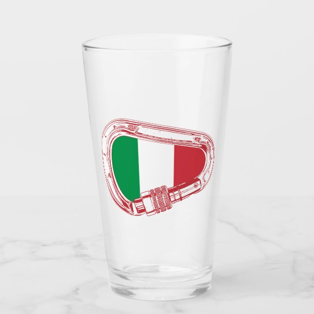 Verre Italie Drapeau Escalade carabiner (Devant)