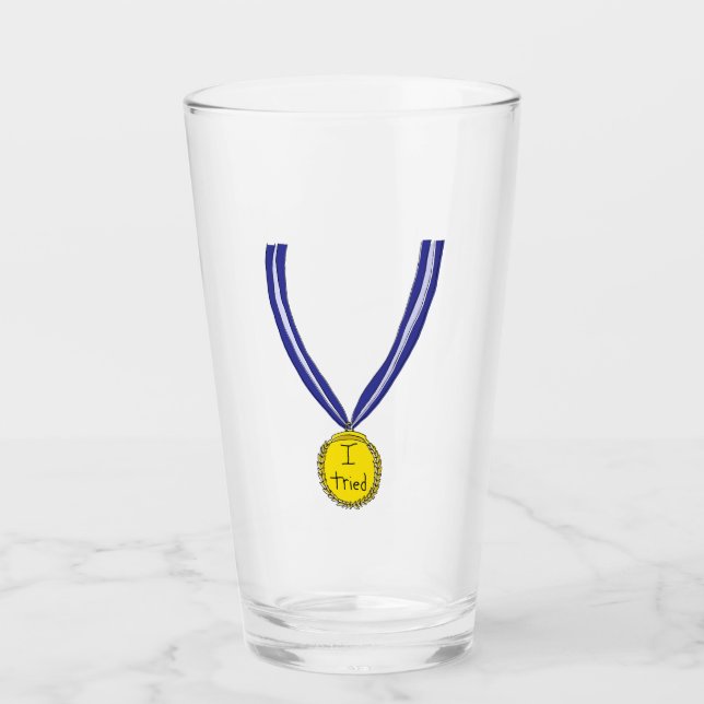 Verre J'ai essayé la médaille (Devant)