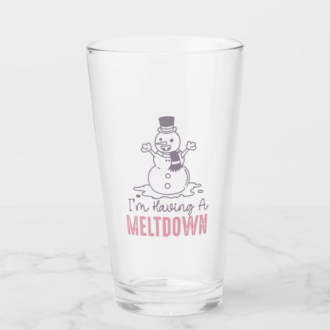 Verre J'ai une fonte - Drôle Snowman Design (Devant)