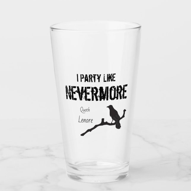 Verre J'Aime Jamais L'Halloween Du Corbeau (Devant)