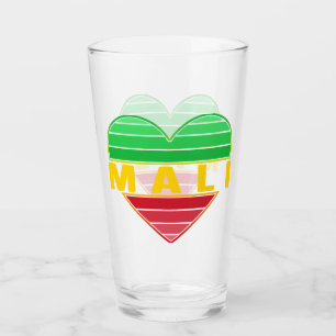 Verre J'aime le Mali, coeur malien
