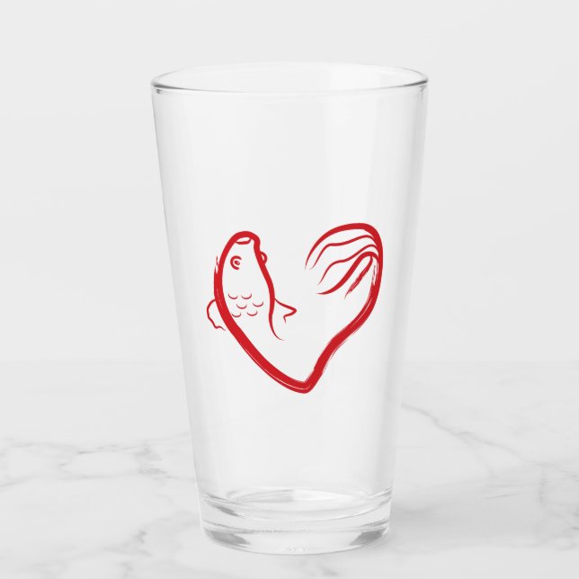 Verre J'aime le poisson (Devant)