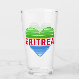 Verre J'aime l'Erythrée, coeur érythréen