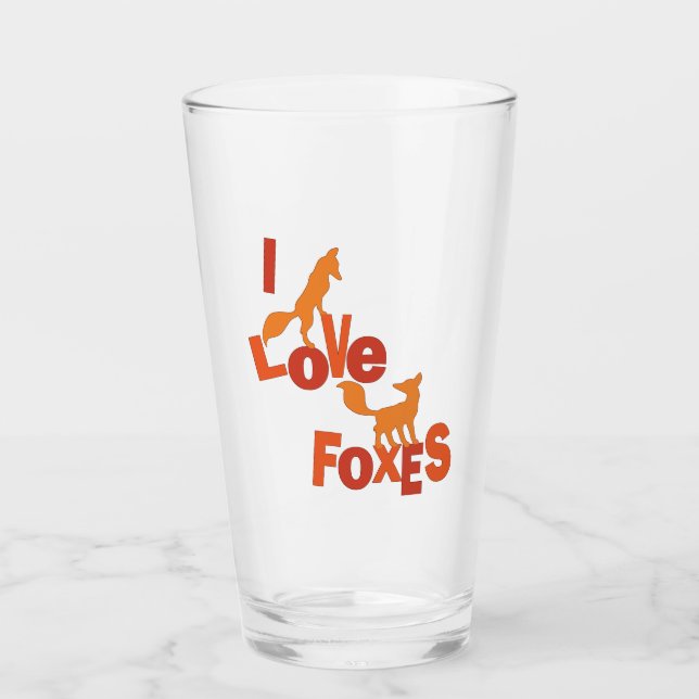 Verre J'Aime Les Renards (Devant)