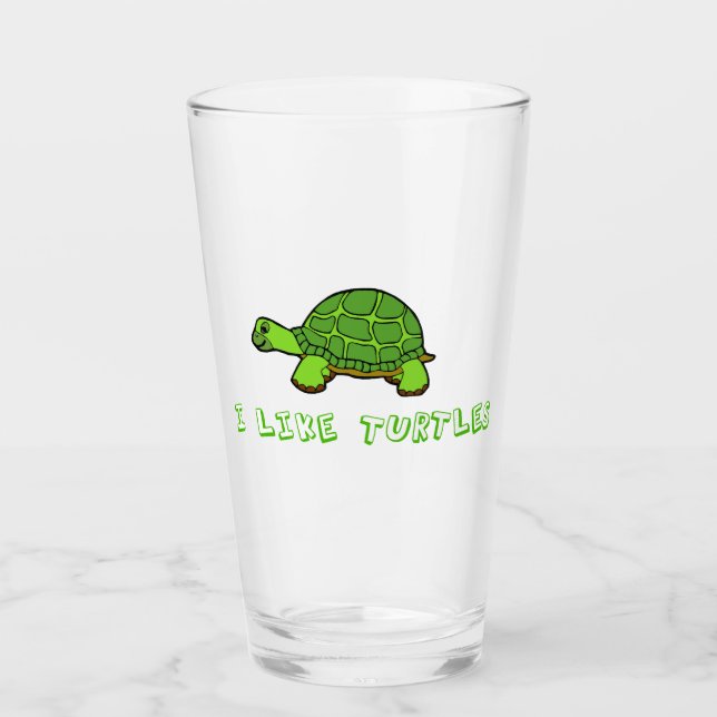 Verre J'Aime Les Tortues (Devant)