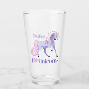 Verre J'Aime Les Unicornes Cute Custom Unicorn