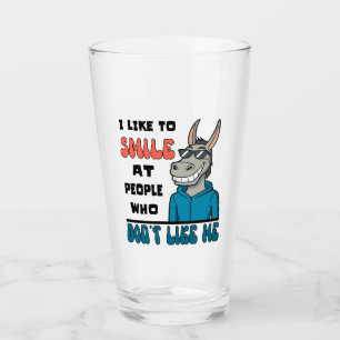 Verre J'Aime Sourire Aux Gens Drôle Cheval Sarcastique