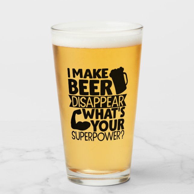 Verre Je fais disparaître la bière, quelle est votre sup (Devant (rempli))