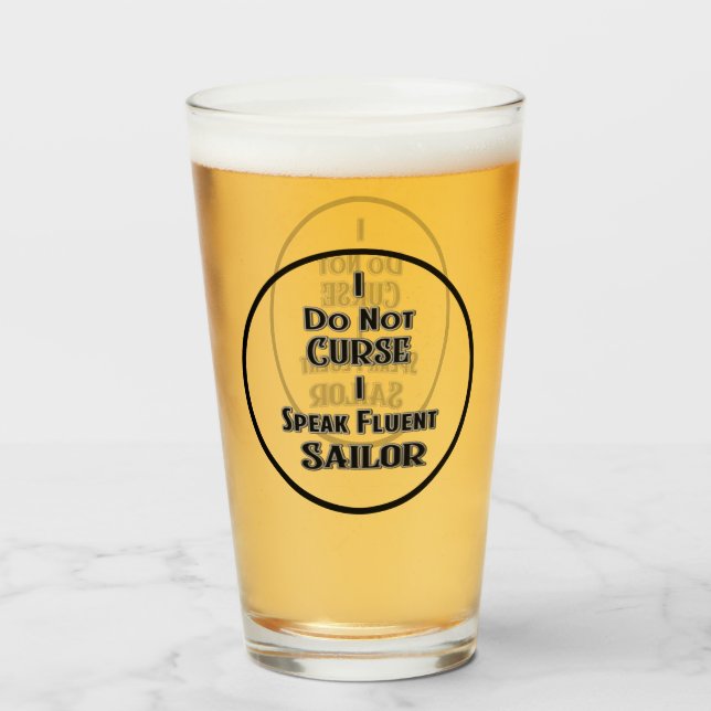 Verre Je Parle Humour De Voile Fluent (Devant (rempli))