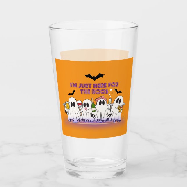 Verre Je suis juste ici pour l'Halloween drôle Boos (Devant)