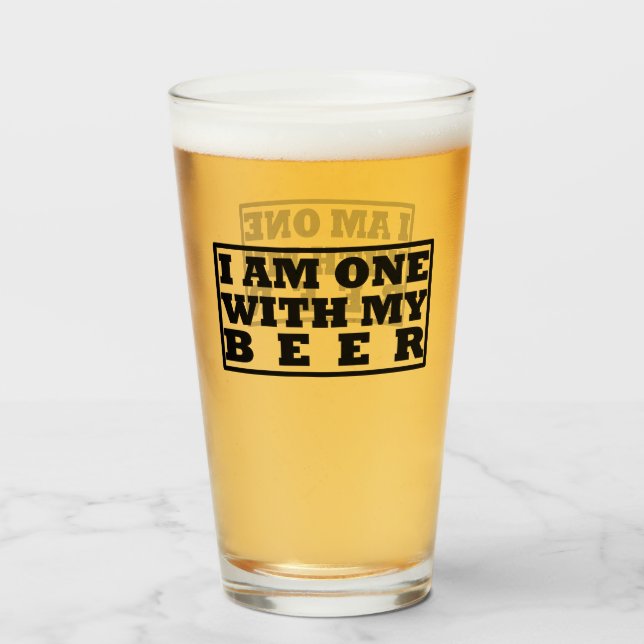 VERRE JE SUIS UN AVEC MA BIÈRE (Devant (rempli))