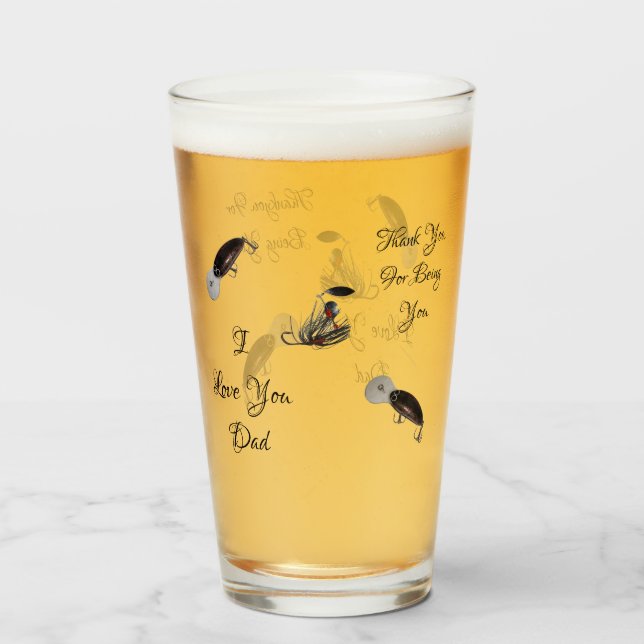 Verre Je T'Aime Papa, Pêche Lures, (Devant (rempli))