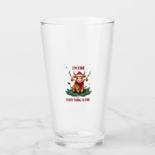 Verre Je vais bien Tout va bien Noël Vache des Highlands