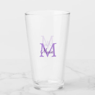 Verre jeté simple minimal ajouter nom monogramme rose ro