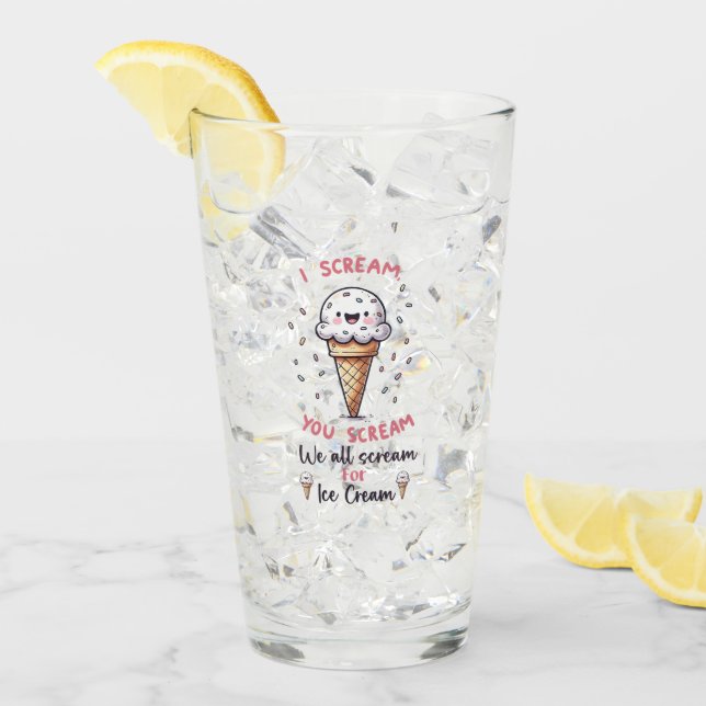 Verre Jeu de crème glacée mignonne (Devant glace)