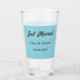 Verre Jeunes mariés ajoutez nom couple date année simula
