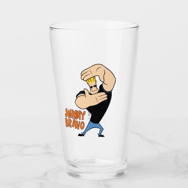 Verre Johnny Bravo Picture Frame Pose (Devant)