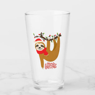 Verre Joli Amusant Moderne Joyeux Noël Sloth Vacances