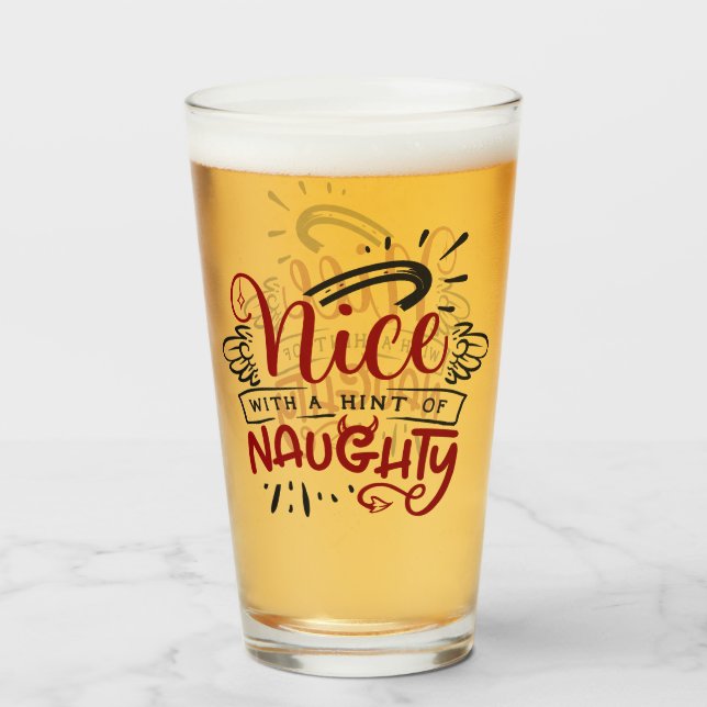 Verre Joli avec une touche de coquin | Joyeuses Fêtes de (Devant (rempli))