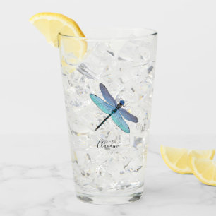 Verre Jolie Bleue Dragonfly Boire Beer Pint Lunettes