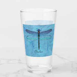 Verre Jolie Bleue Dragonfly Boire Beer Pint Lunettes
