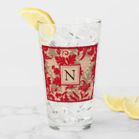Jolie ferme de campagne rouge Tan Damask