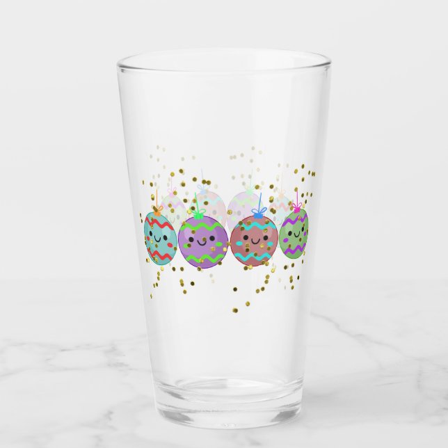Verre Jolies lunettes de Noël Ornements souriants (Devant)