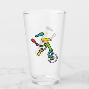 Verre Jongleur monocycliste