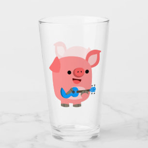 Verre Jouer à Ukulele Tumbler Pig en caricature