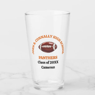 Verre Joueur de football personnalisé du lycée Orange