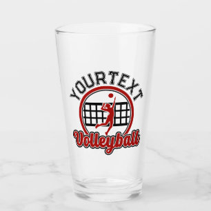 Verre Joueur de l'équipe de volleyball AJOUTER LE NOM Sp