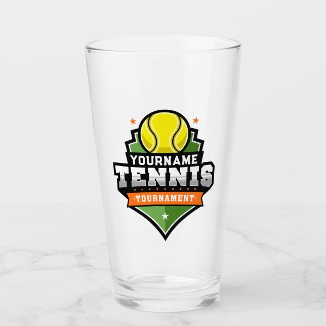 Verre Joueur de tennis personnalisé NOM Tournoi de Varsi (Devant)