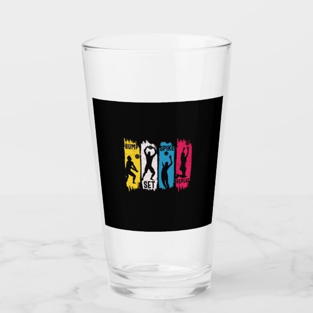 Verre Joueur de volley-ball | Définir la répétition du t (Devant)