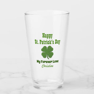 Verre Jour de la Saint Patrick Shamrock irlandais Clover
