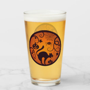 Verre Joyeuse lanterne d'Halloween araignées et chauves-