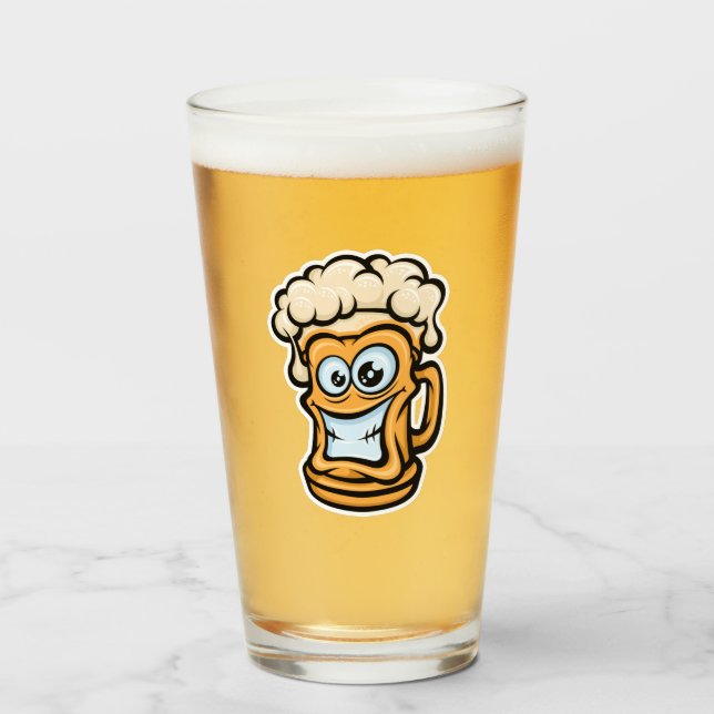Verre Joyeuse Mug De Bière, Illustration Drôle (Devant (rempli))