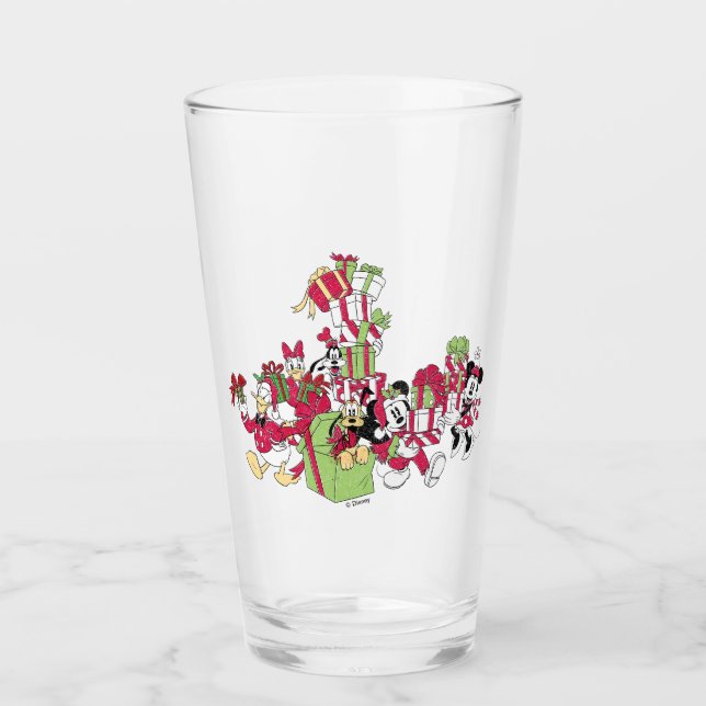 Verre Joyeuses fêtes | Mickey & Friends Cadeaux de Noël (Devant)