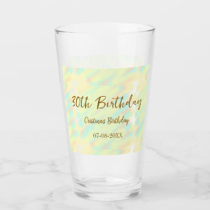Verre Joyeux 30e anniversaire jaune orange aquarelle mod