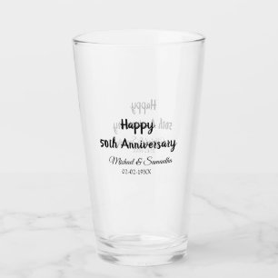 Verre Joyeux 50e anniversaire ajouter nom du couple date