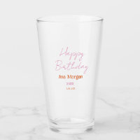Joyeux Anniversaire Rose Orange Nom Simple Année L