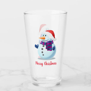 Verre Joyeux bonhomme de neige de Noël 1