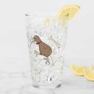 Verre Joyeux kiwi de saut avec dessin de cravate arc