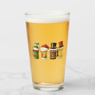 Verre Joyeux Noël Bières Buveur Père Noël Amateur de Biè