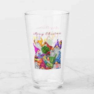 Verre Joyeux Noël Gnome Party Dessin amusant