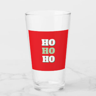 Verre Joyeux Noël HoHoHo fête minimaliste Plain
