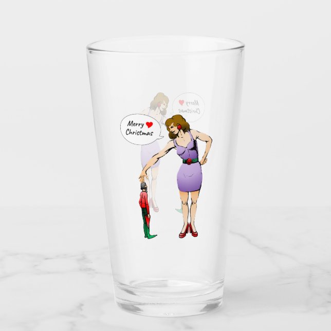 Verre Joyeux Noël Petit Elfe (Devant)