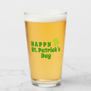 Verre Joyeux St Patrick`s day Shamrock Green