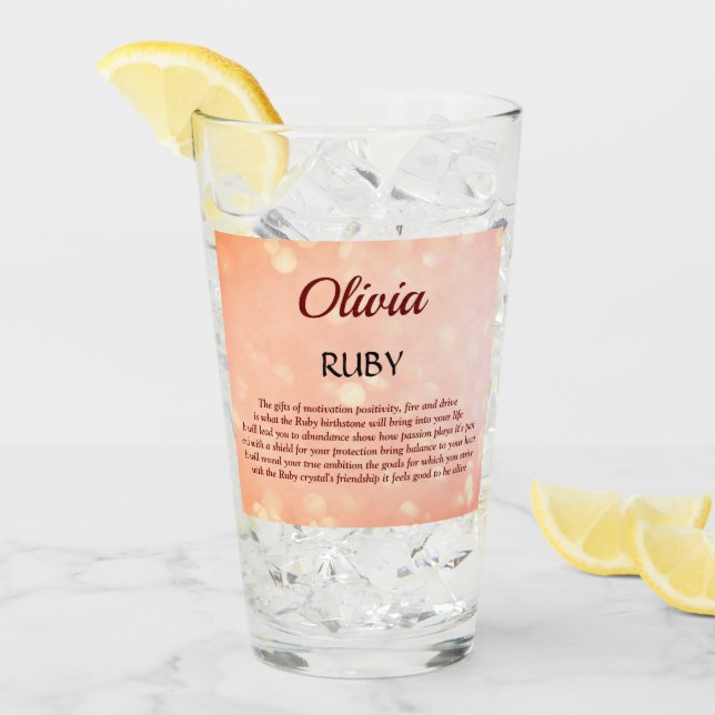 Verre Juillet Birthstone Ruby design (Devant glace)