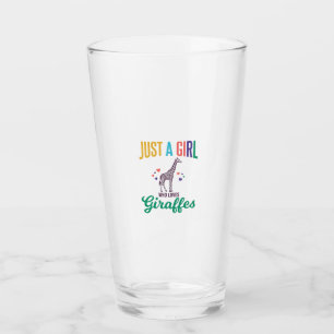 Verre Juste une fille qui aime les girafes vintage vecte
